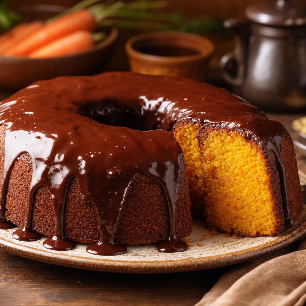 Bolo de Cenoura com Cobertura de Chocolate